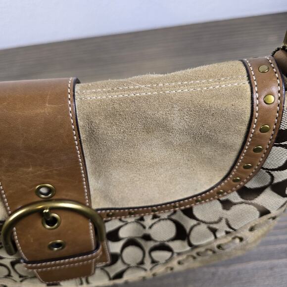 Coach Vintage (2006)Soho Signature Jacquard & Suede Hobo shoulder bag - Preloved - Picture 15 of 16